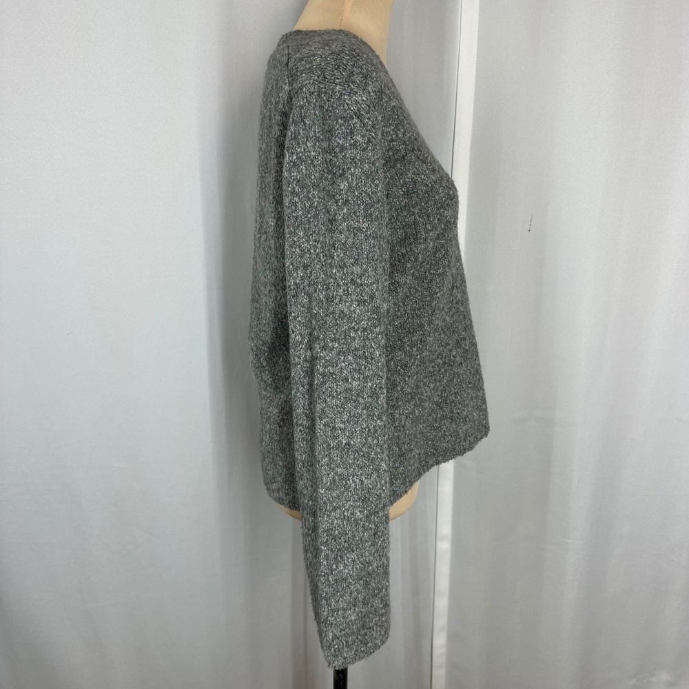 Vintage Y2K Ann Taylor LOFT Gray Merino Wool Blend V Neck Sweater M - Picture 5 of 10